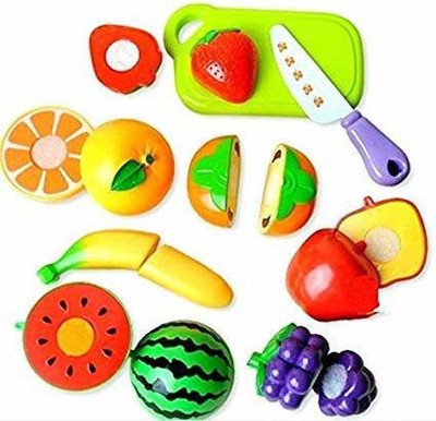 ANVIT Realistic Sliceable Fruits Cutting Play Toy Set with Velcr