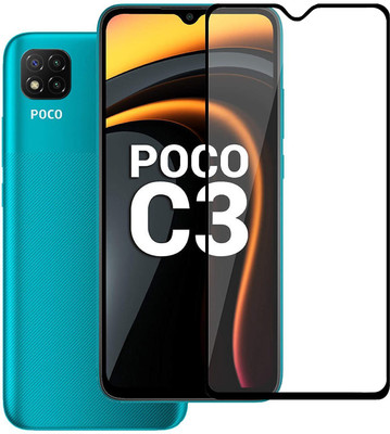 SAISWAR Edge To Edge Tempered Glass for Poco C3(Pack of 1)