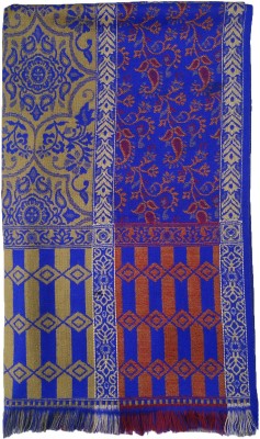 Kashmiri Wool Embellished Women Shawl(Dark Blue)