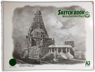 LRS Sketch Book A3 Size - 30 Sheets - Spiral Bound - 140 GSM Natural Cartridge Paper Sketch Pad(30 Sheets)