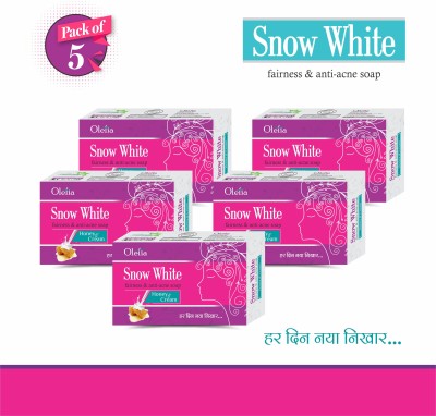 Snow White Fairness Soap (Pack of 5): Acne, Dark Circles, Pimples, Black Spots, Anti-Aging(5 x 75 g)