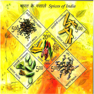 Phila Hub 2009-Spices of India-MINIATURE SHEET MNH Condition Stamps(4 Stamps)