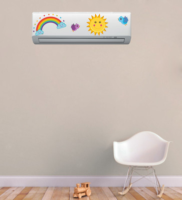 Psychedelic Collection 30 cm Color Decorative Air conditioner Sticker - AC Sticker_PCAC100 Self Adhesive Sticker(Pack of 1)