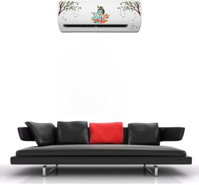 Psychedelic Collection 30 cm Multi Color Decorative Air conditioner Sticker - AC Sticker_PCAC43 Self Adhesive Sticker(Pack of 1)