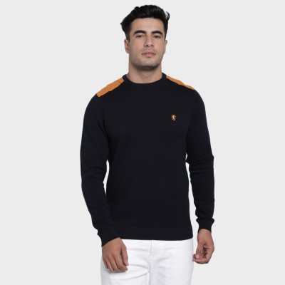 RED TAPE Solid Round Neck Casual Men Black, Brown Sweater