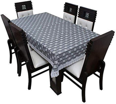 MONKDECOR Geometric 4 Seater Table Cover(Grey, Plastic)