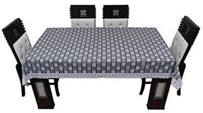 MONKDECOR Geometric 6 Seater Table Cover(Grey, PVC)