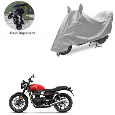 RPSENTTERPR Waterproof Two Wheeler Cover for Triumph(Twin spark, Silver)