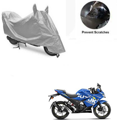 RPSENTTERPR Waterproof Two Wheeler Cover for Suzuki(Gixxer SF, Silver)