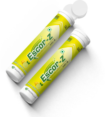 ESCOR-Z Effervescent Vitamin C,Lime and Lemon Flavour,Pack of 2(2 x 20 Tablets)