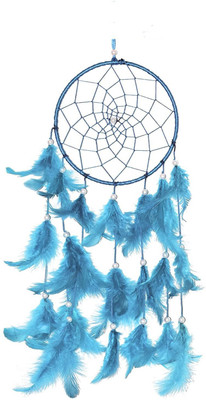 Tejash enterprises Dream Catcher Traditional Indian wall Art for Bedrooms, Home Wall, Hanging Design, lightblue 45 cm Feather Dream Catcher(35 inch, Multicolor)