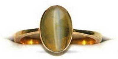 RATAN BAZAAR Cats Eye Stone 6.25 carat Stone Lehsuniya Stone Certified & Astrological Purpose for unisex Stone Cat's Eye Gold Plated Ring