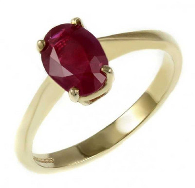 RATAN BAZAAR Stone Ruby Gold Plated Ring