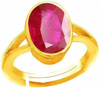 CEYLONMINE Ruby Stone ring 5.5 ratti stone Manik Natural Astrological stone Good quality and effective stone astrological for men & women Stone Ruby Gold Plated Ring