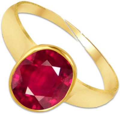 KUNDLI GEMS Ruby Ring Original Stone 6.25 ratti Manik Certified Effective Stone Astrological purpose for men & women Stone Ruby Gold Plated Ring