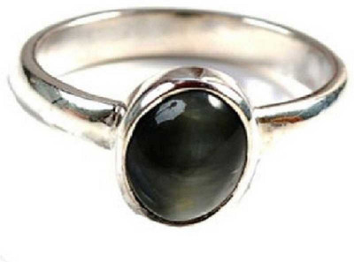 RATAN BAZAAR Cats Eye Ring 6.25 ratti Stone Unheated & Untreated Precious stone Lab Certified for unisex Stone Cat's Eye Silver Plated Ring