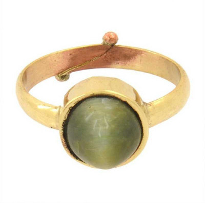 KUNDLI GEMS Stone Cat's Eye Gold Plated Ring