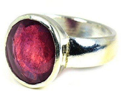 KUNDLI GEMS Ruby Ring Original Stone 6.25 ratti Manik Certified Effective Stone Astrological purpose for men & women Stone Ruby Silver Plated Ring