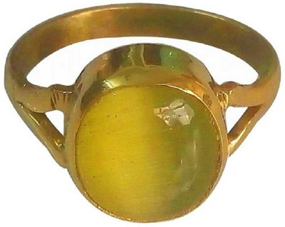 KUNDLI GEMS Stone Cat's Eye Gold Plated Ring