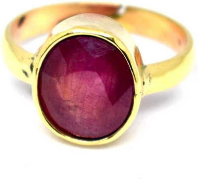KUNDLI GEMS Ruby ring Natural 6.75 carat stone Manik Precious stone Lab Certified & Astrological Purpose for men & women Stone Ruby Gold Plated Ring