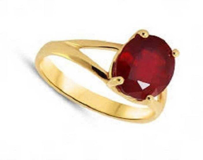 RATAN BAZAAR Stone Ruby Gold Plated Ring