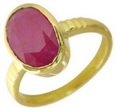 KUNDLI GEMS Natural Manik Stone Ring Certified 6.25 carat manik/Ruby Precious Stone Astrological Purpose for men & women Stone Ruby Gold Plated Ring