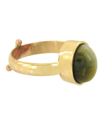 RATAN BAZAAR Cats Eye Ring 6.25 carat Stone Lehsuniya Effective & Precious Stone Astrological Purpose for unisex Stone Cat's Eye Gold Plated Ring