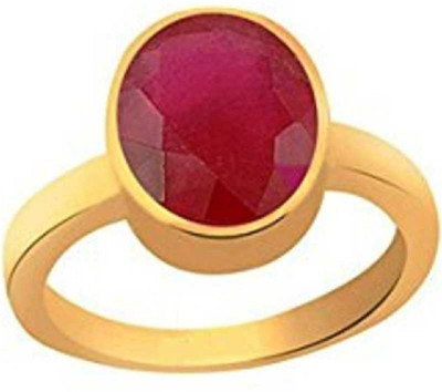 RATAN BAZAAR Stone Ruby Gold Plated Ring