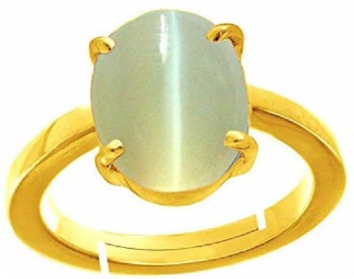 RATAN BAZAAR cats eye Stone 4.25 ratti Stone Lehsuniya Unheated Stone Good quality effective & Certified for unisex Stone Cat's Eye Gold Plated Ring