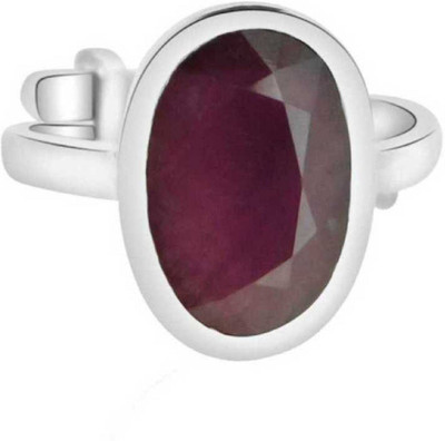 KUNDLI GEMS Natural Manik Stone Ring Certified 6.25 carat manik/Ruby Precious Stone Astrological Purpose for men & women Stone Ruby Silver Plated Ring
