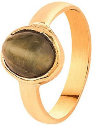 KUNDLI GEMS Stone Cat's Eye Gold Plated Ring