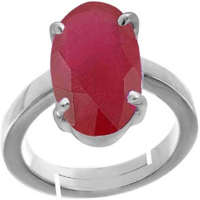 KUNDLI GEMS Ruby Stone ring 5.5 ratti stone Manik Natural Astrological stone Good quality and effective stone astrological for men & women Stone Ruby Silver Plated Ring
