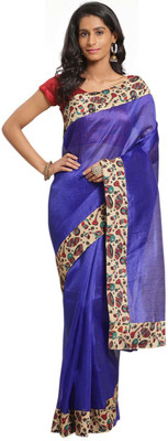Divastri Embroidered, Solid/Plain Bollywood Art Silk Saree(Blue)