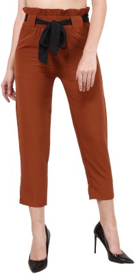 POPWINGS Regular Fit Women Brown Trousers