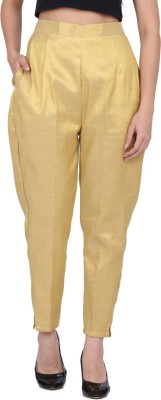 Ramp Bottoms Slim Fit, Tapered Women Gold Trousers