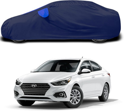 SEBONGO Car Cover For Hyundai Accent (With Mirror Pockets)(Blue)