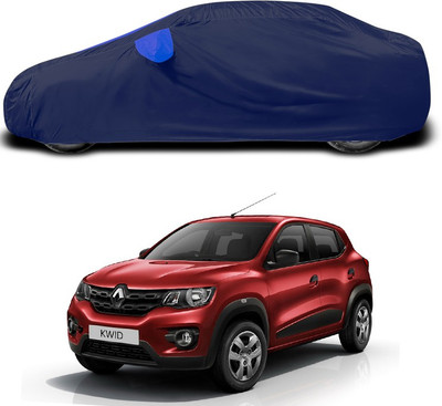 ANTHUB Car Cover For Renault Kwid (With Mirror Pockets)(Blue)