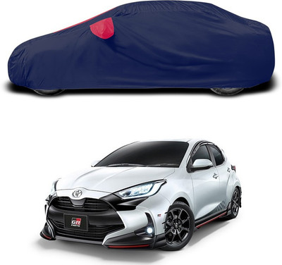 SEBONGO Car Cover For Toyota Yaris (With Mirror Pockets)(Red)