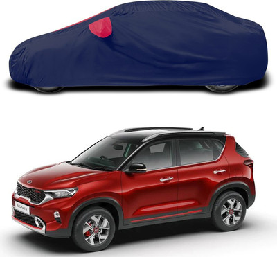 SEBONGO Car Cover For Kia Sonet (With Mirror Pockets)(Red, Blue)
