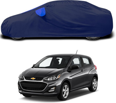 SEBONGO Car Cover For Chevrolet Spark (With Mirror Pockets)(Blue)