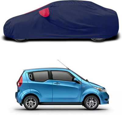 SEBONGO Car Cover For Mahindra e2o PLUS (With Mirror Pockets)(Red, Blue)
