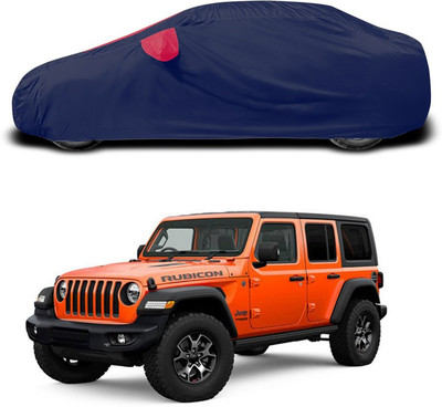 ANTHUB Car Cover For Jeep Wrangler (With Mirror Pockets)(Red, Blue)