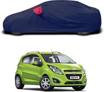 SEBONGO Car Cover For Chevrolet Beat (With Mirror Pockets)(Red, Blue)