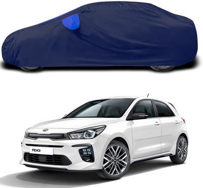 SEBONGO Car Cover For Kia Rio (With Mirror Pockets)(Blue)
