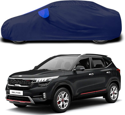 ANTHUB Car Cover For Kia Sonet (With Mirror Pockets)(Blue)
