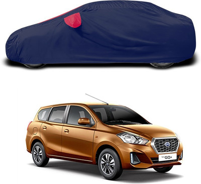 ANTHUB Car Cover For Datsun Go (With Mirror Pockets)(Red, Blue)