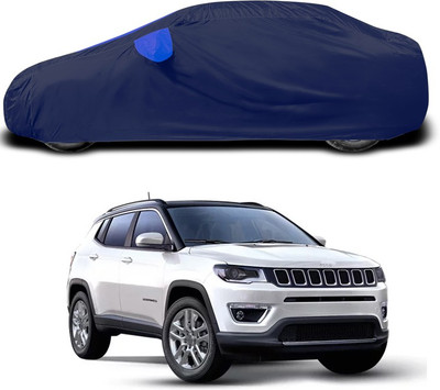 SEBONGO Car Cover For Jeep Compass Facelift (With Mirror Pockets)(Blue)