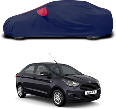 SEBONGO Car Cover For Ford Figo Aspire (With Mirror Pockets)(Red, Blue)