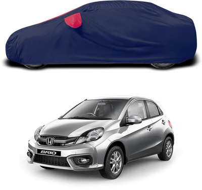 ANTHUB Car Cover For Honda Brio (With Mirror Pockets)(Red, Blue)