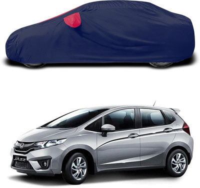 ANTHUB Car Cover For Honda Jazz (With Mirror Pockets)(Red, Blue)